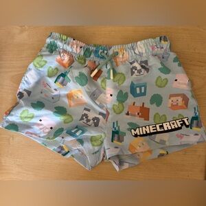 Zara Kids Blue and Green Minecraft Shorts